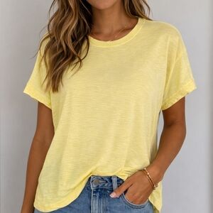 Sunny Yellow Short Sleeve Cotton T-Shirt Women's Size XL NWT